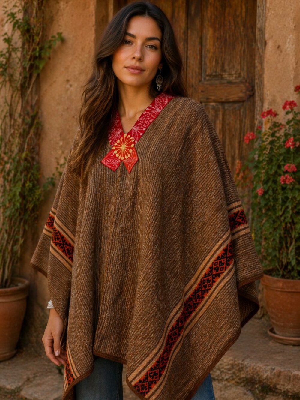 Authentic Antique Andean Wool Poncho – Handwoven Artisan Cape